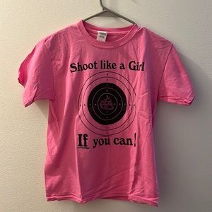 Pink Girls medium gun shirt